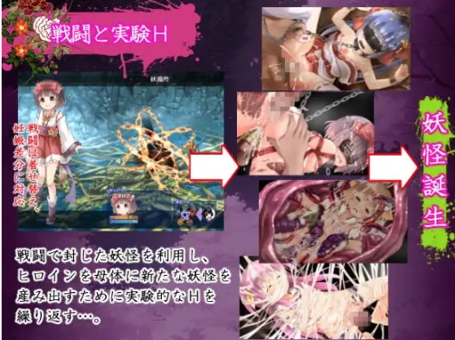 八重ちゃんの巫女さん奮闘記 キャラクター育成画面